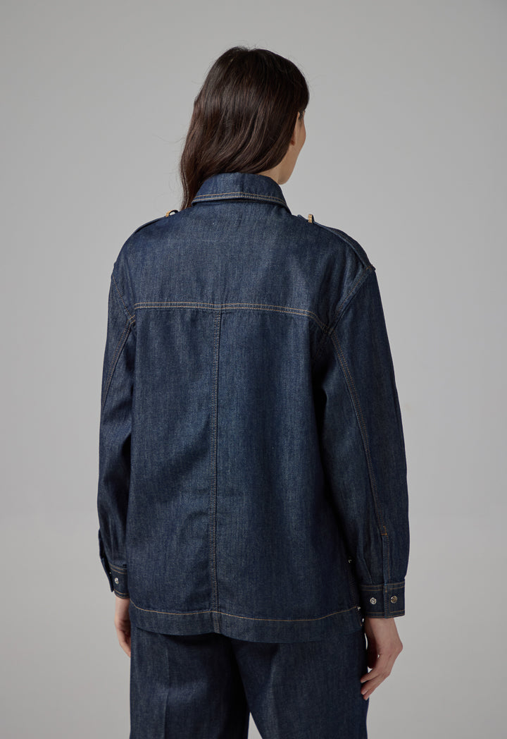 Choice Classic Solid Denim Jacket Denim Blue