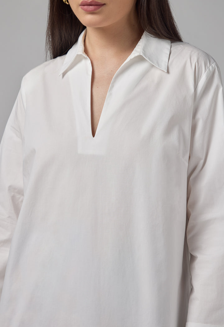 Choice Abstract Print Shirt On The Back With Belt Off White