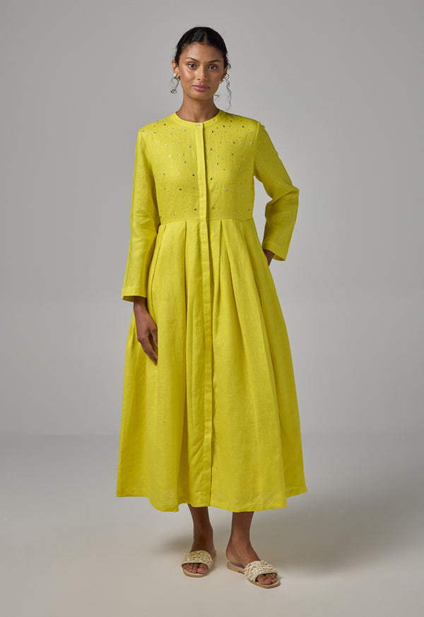 Choice Crystal Embellished Maxi Dress Lime