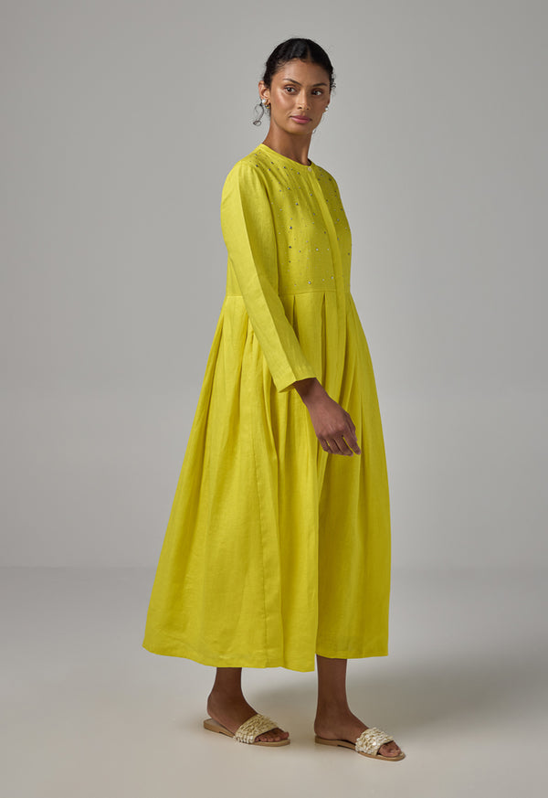 Choice Crystal Embellished Maxi Dress Lime