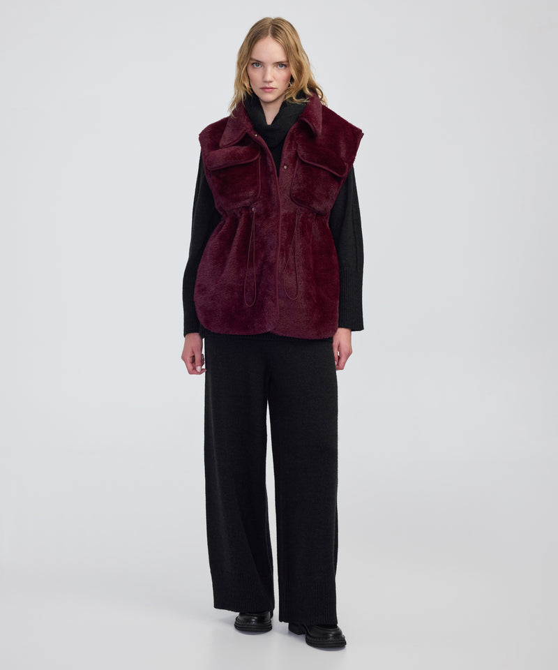 Ipekyol Faux Fur Vest Bordoux
