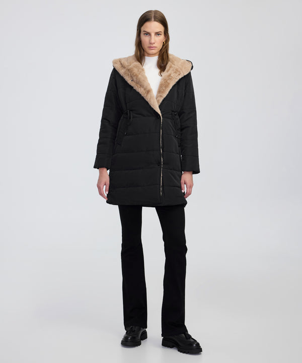 Ipekyol Color Block Jacket With Faux Fur Black