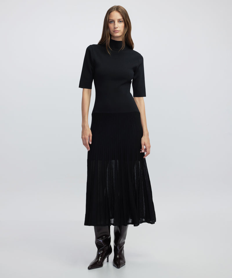 Ipekyol Pleated Knit Dress Black