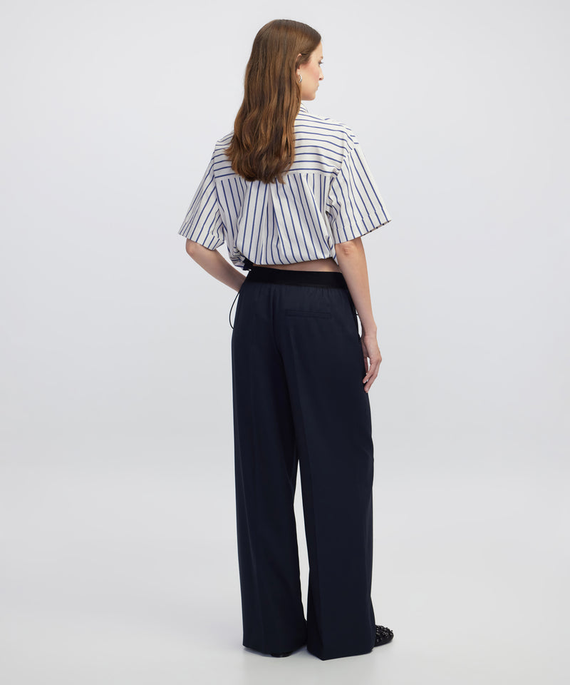 Ipekyol Mixed Media Trousers Navy