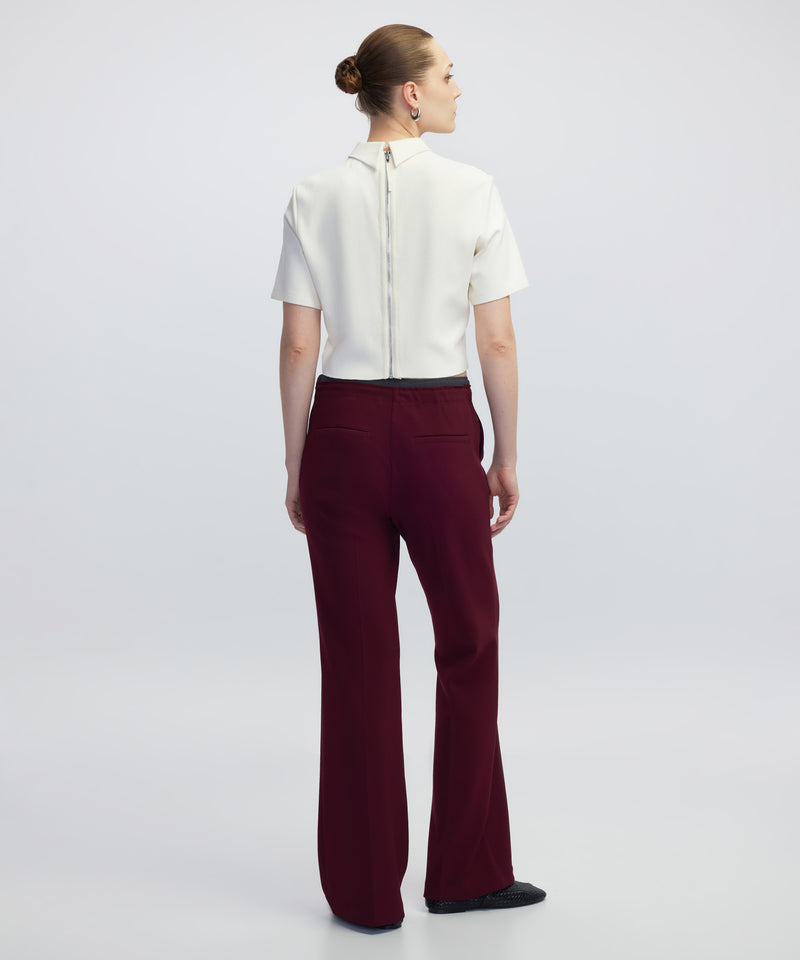 Ipekyol Contrast Waist Trousers Bordoux