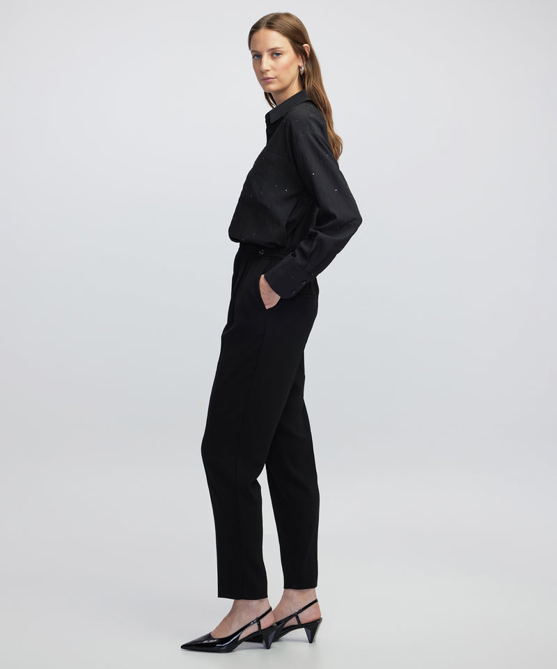 Ipekyol Elastic Waist Carrot Trousers Black