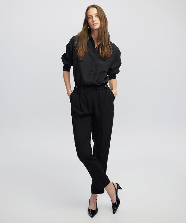 Ipekyol Elastic Waist Carrot Trousers Black