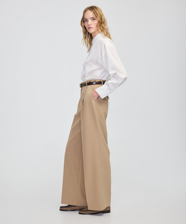 Ipekyol Buttoned Wide-Leg Trousers Camel