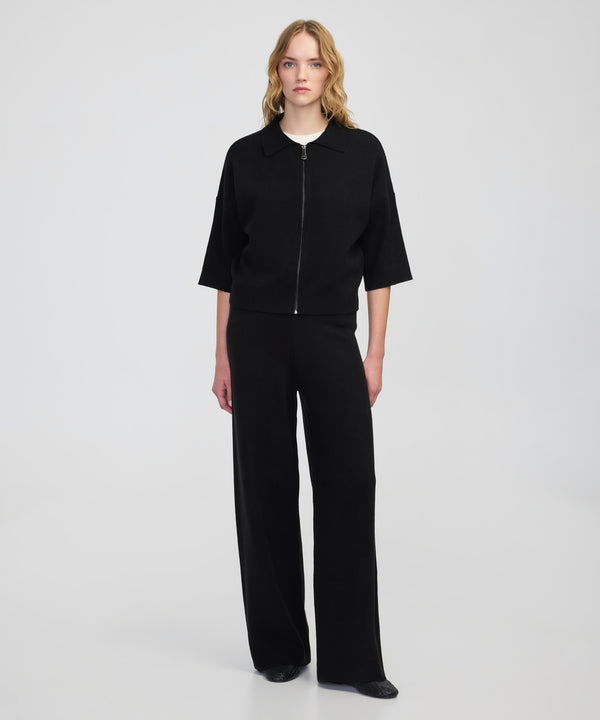 Ipekyol Wide Leg Fit Knit Trousers Black