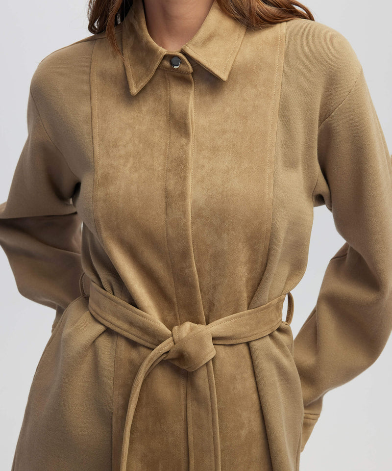 Ipekyol Mixed Media Belted Jacket Natural