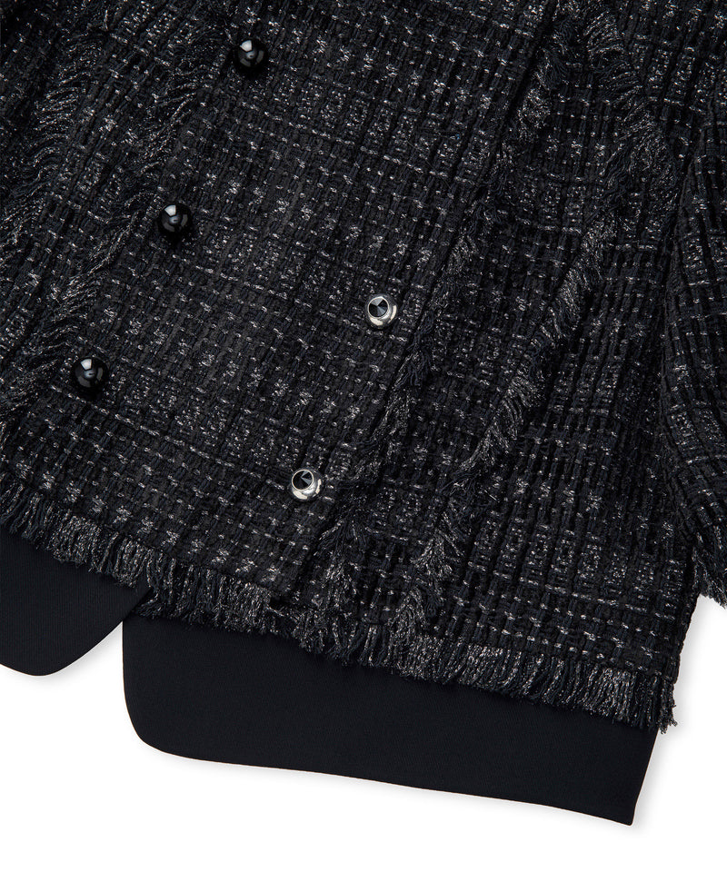 Ipekyol Fringe-Trim Textured Jacket Black