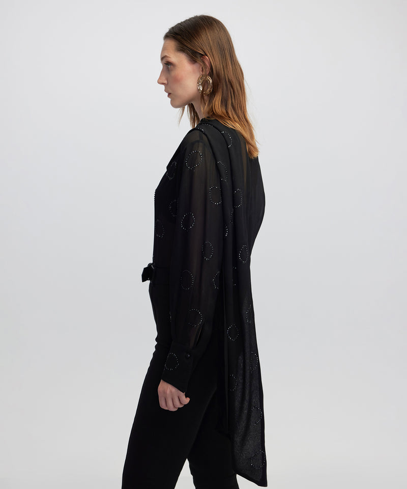 Ipekyol Rhinestone Chiffon Blouse Black