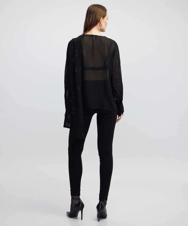 Ipekyol Rhinestone Chiffon Blouse Black