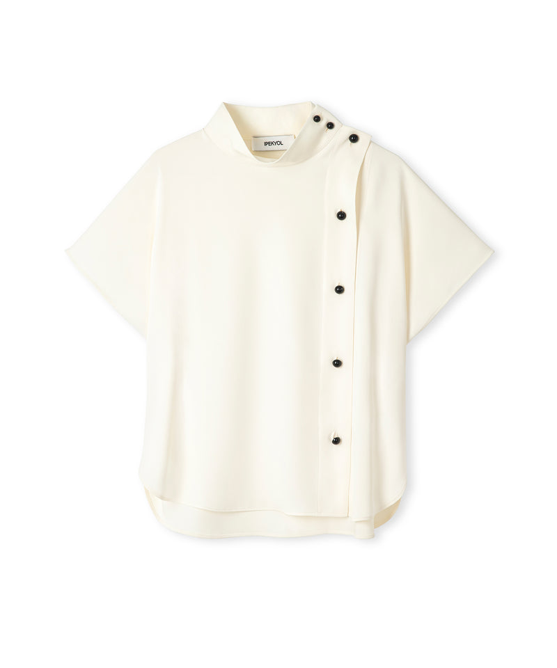 Ipekyol High-Neck Blouse With Contrast Buttons Ecru