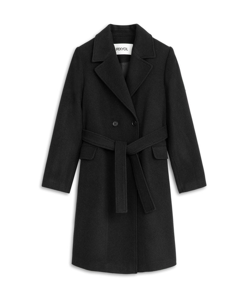 Ipekyol Double-Breasted Coat With Belt Black