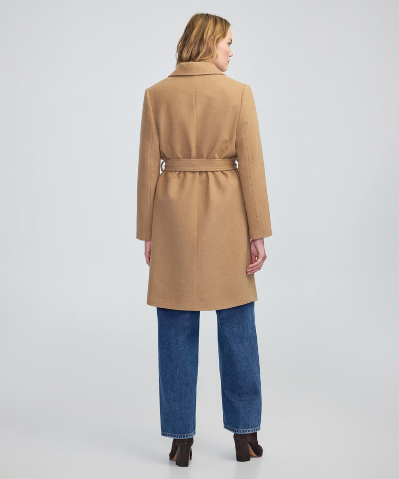 Ipekyol Double-Breasted Coat With Belt Camel