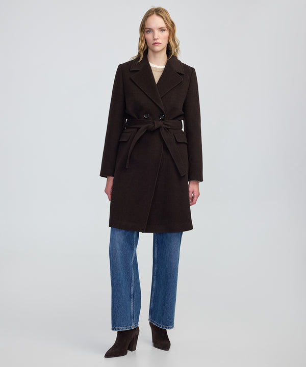 Ipekyol Double-Breasted Coat With Belt Brown