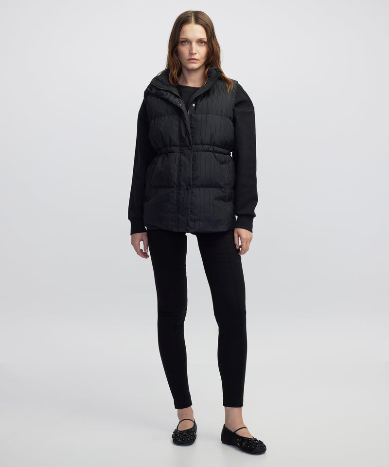 Ipekyol Rhinestone Embellished Puffer Vest Black