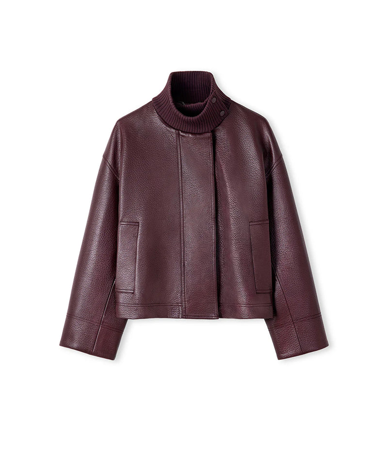 Ipekyol Leather-Effect Coat Bordoux