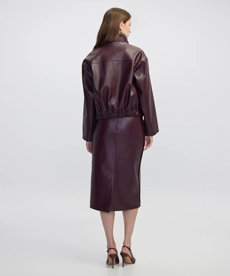 Ipekyol Leather-Effect Coat Bordoux
