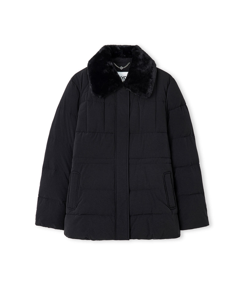 Ipekyol Quilted Puffer With Faux Fur Collar Black