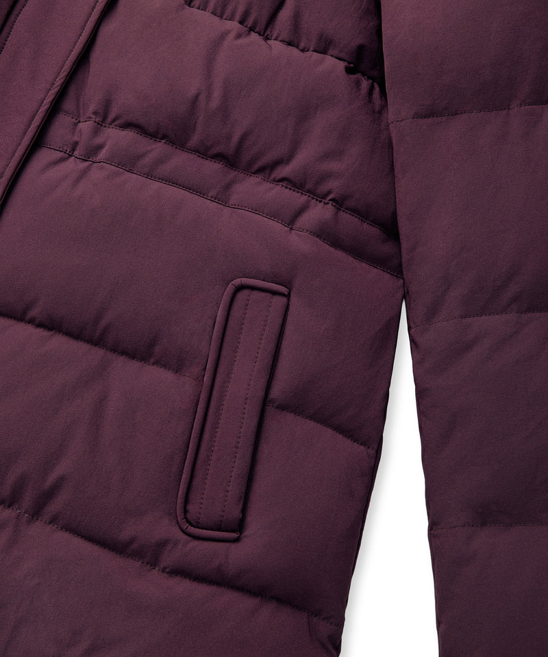 Ipekyol Quilted Puffer With Faux Fur Collar Bordoux