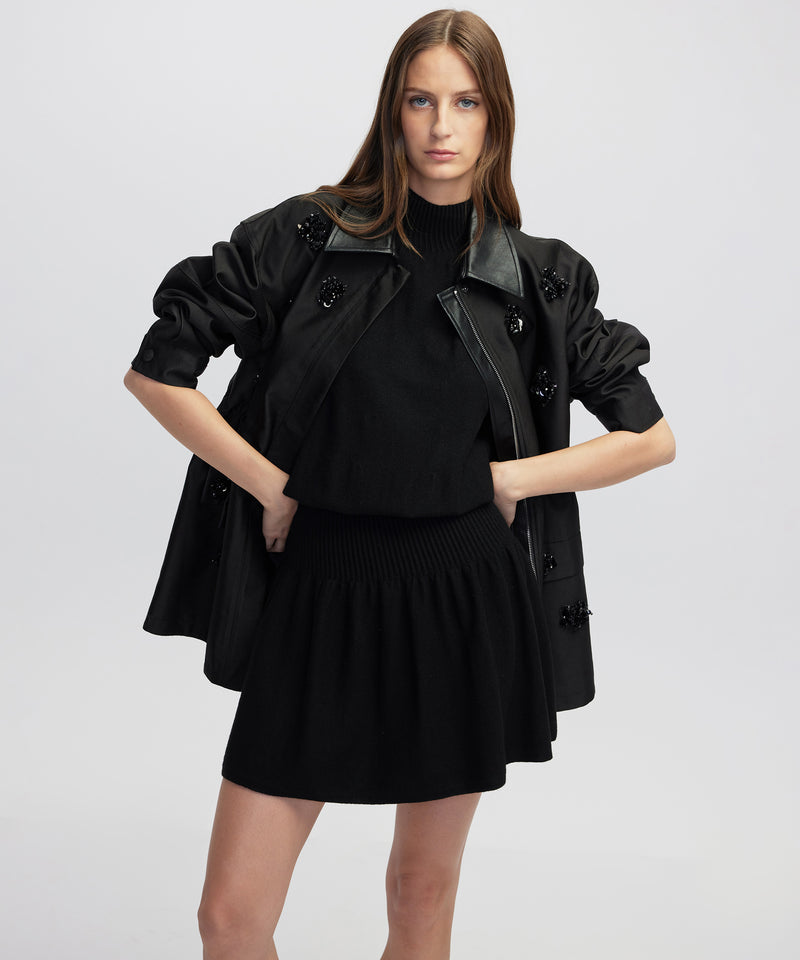 Ipekyol Floral Embellished Coat Black