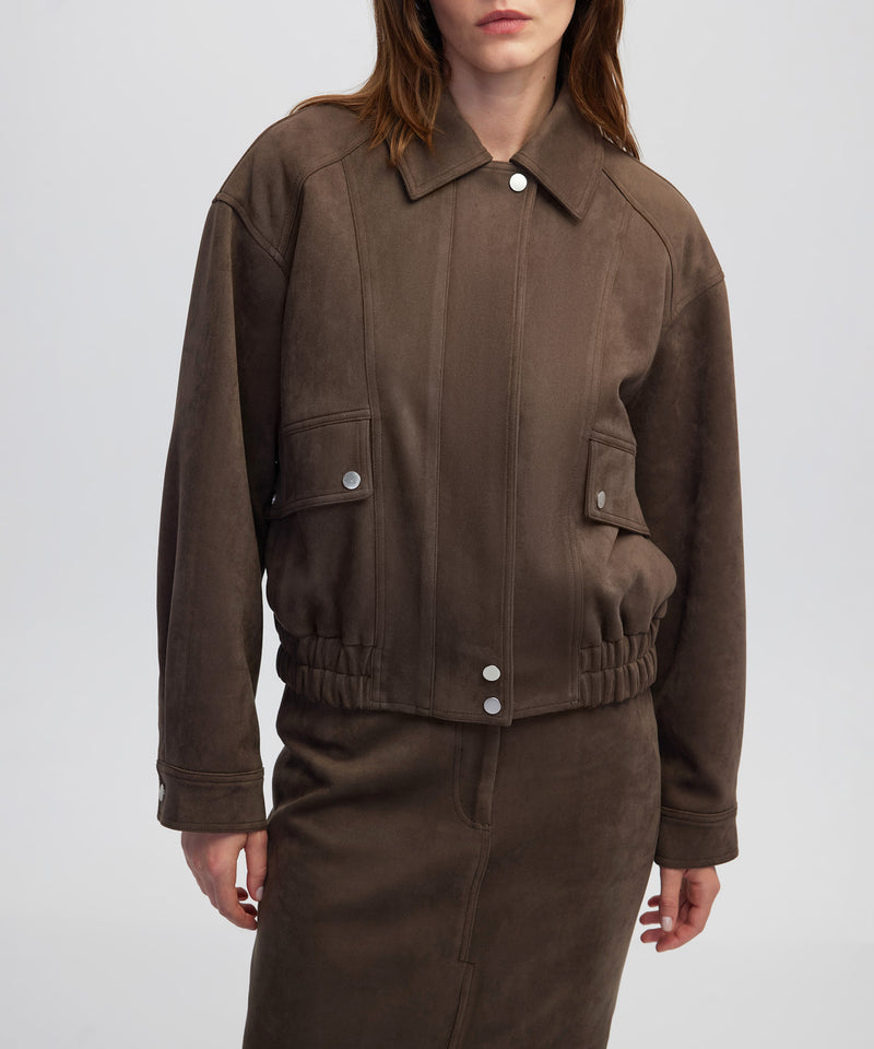 Ipekyol Suede-Effect Coat Brown