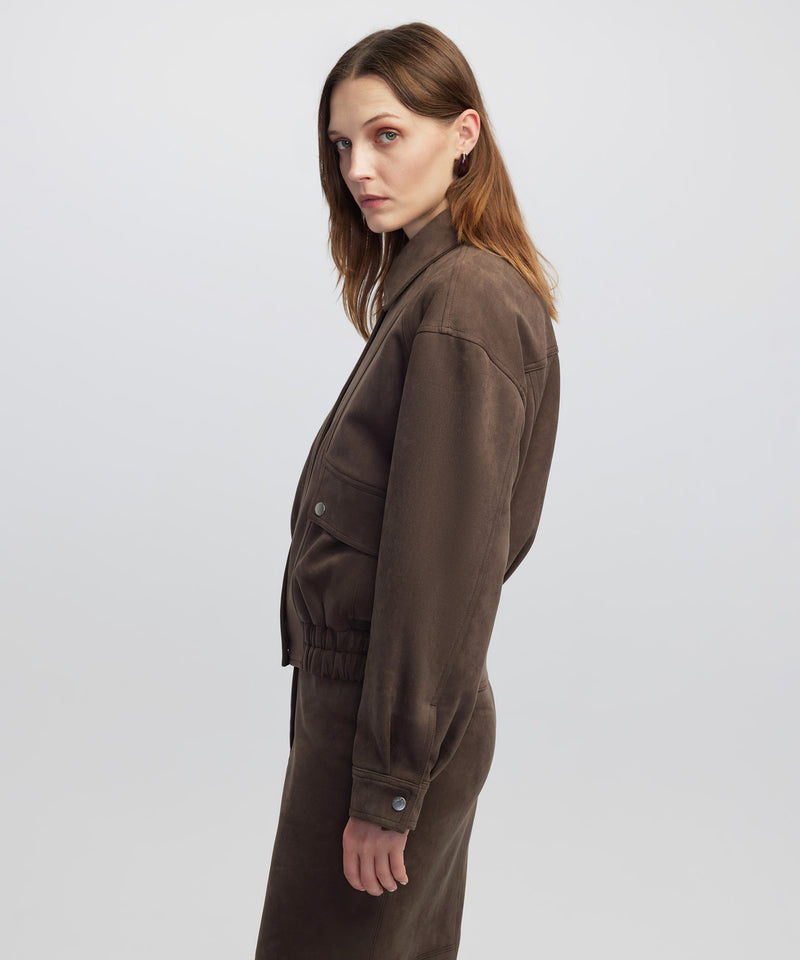 Ipekyol Suede-Effect Coat Brown