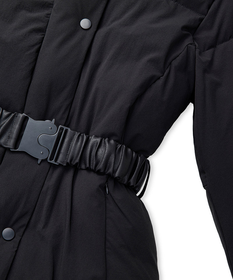 Ipekyol Leather Look Elastic Belted Coat Black