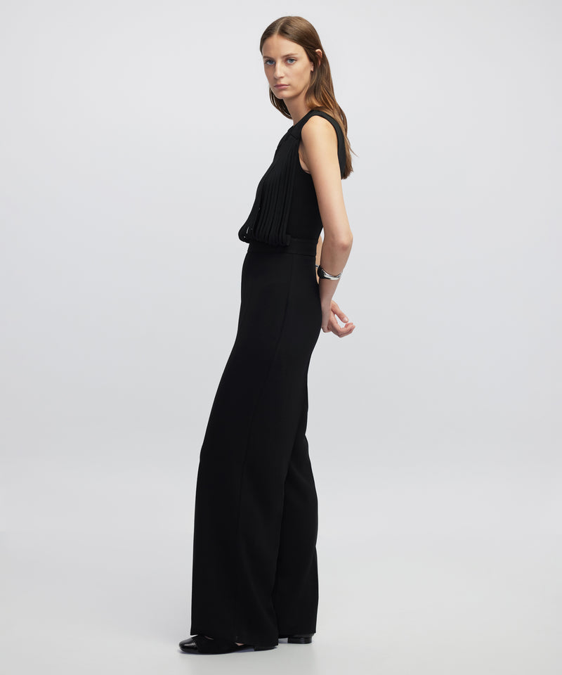 Ipekyol Draped Strip Jumpsuit Black
