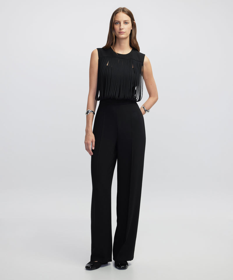 Ipekyol Draped Strip Jumpsuit Black