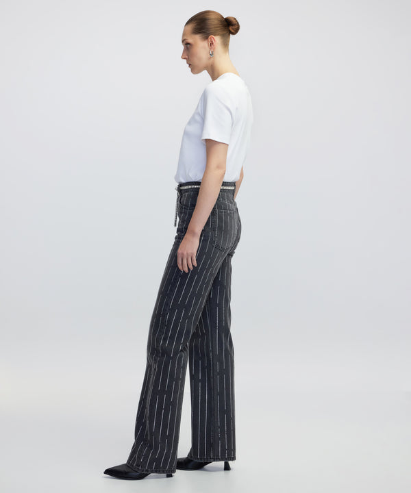 Ipekyol Embellished Wide-Leg Jeans Anthracite