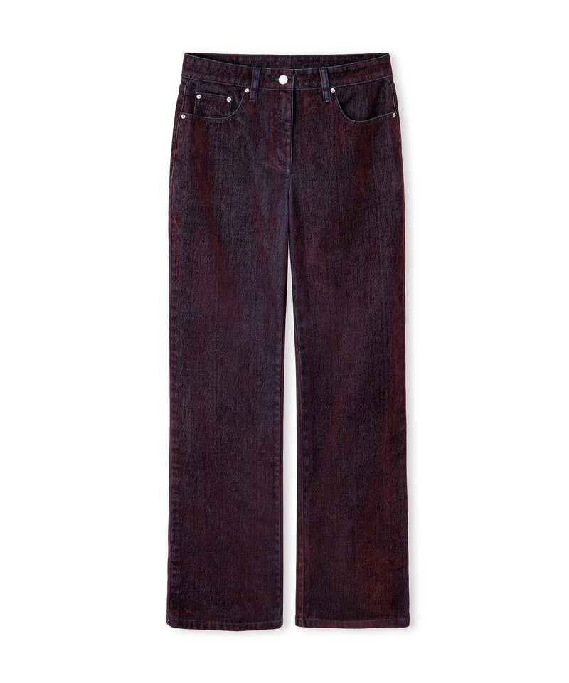 Ipekyol Flocked Wide-Leg Jeans Bordoux