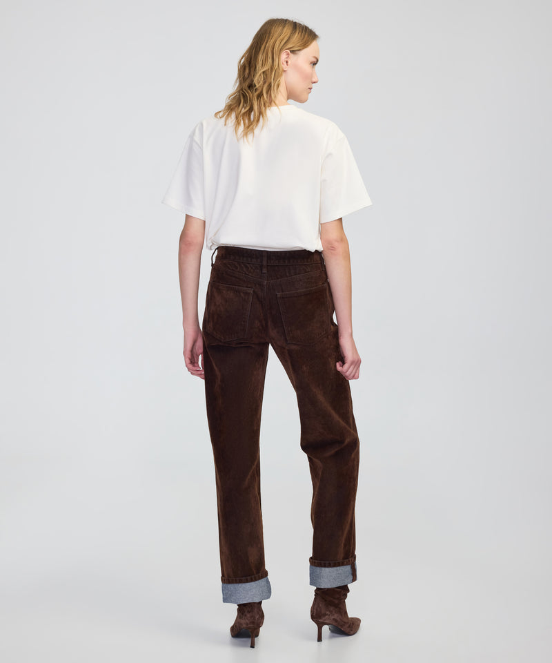 Ipekyol Flocked Wide-Leg Jeans Caramel