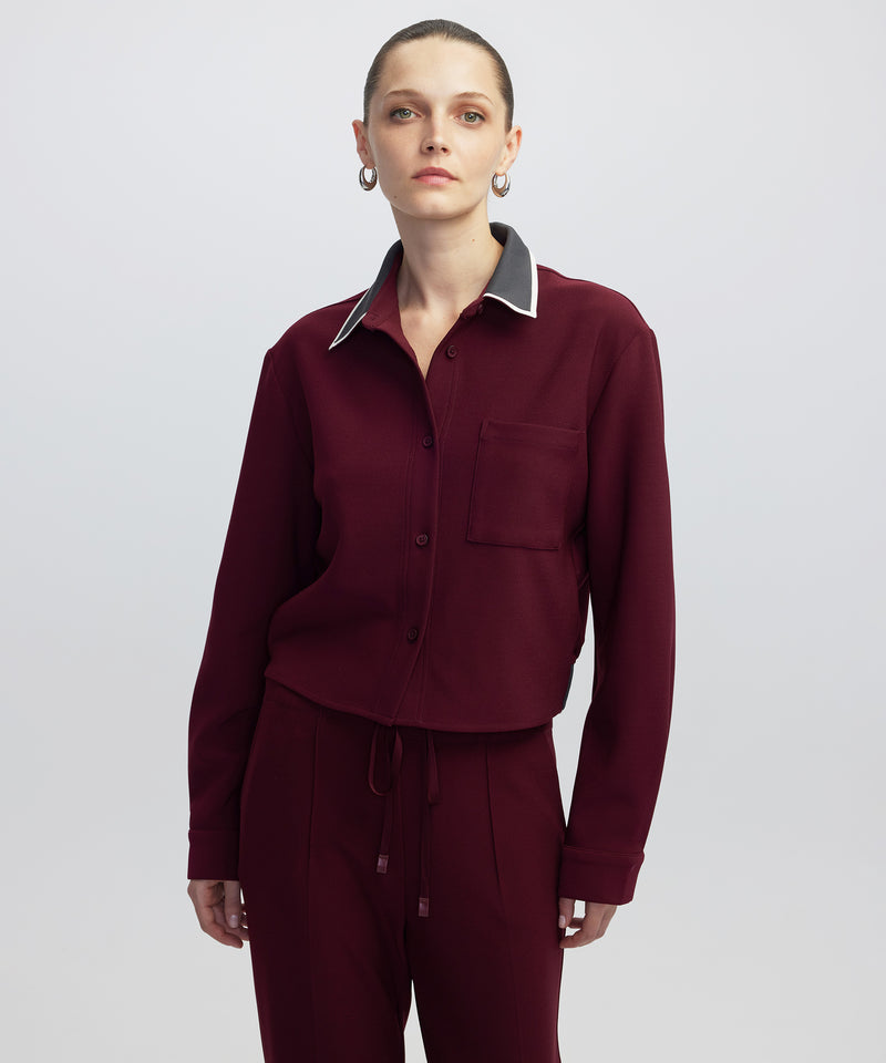 Ipekyol Contrast Collar Shirt Bordoux