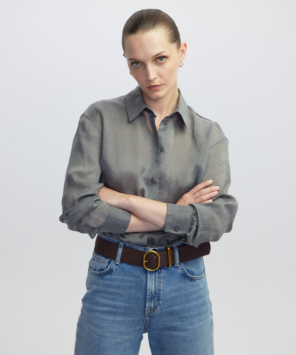 Ipekyol Adjustable Waist Shirt Grey