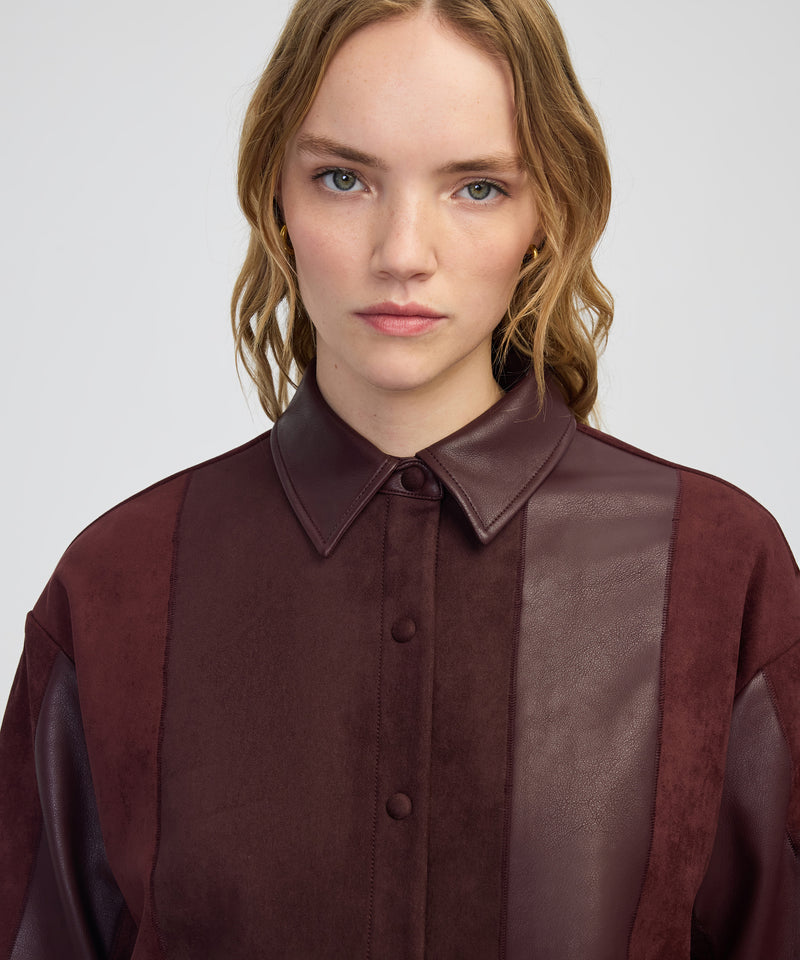 Ipekyol Color-Block Mixed Shirt Dark Purple