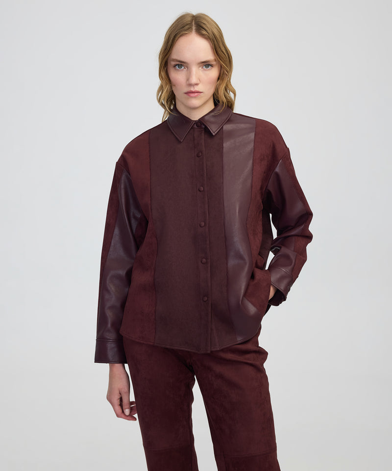 Ipekyol Color-Block Mixed Shirt Dark Purple