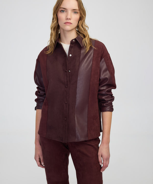 Ipekyol Color-Block Mixed Shirt Dark Purple