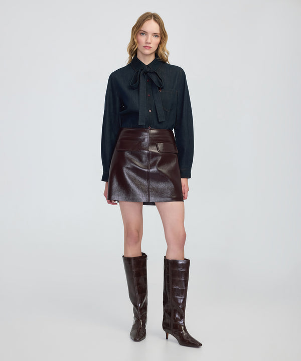 Ipekyol Tie-Neck Denim Shirt Indigo