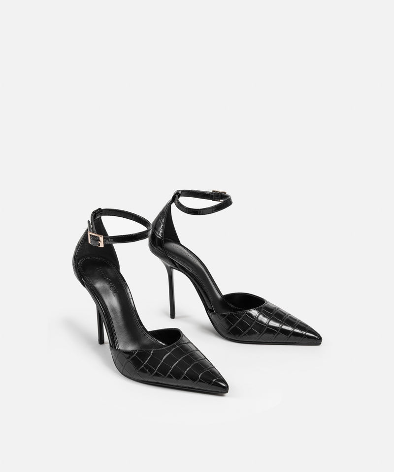 Ipekyol Croc-Effect Heels Black
