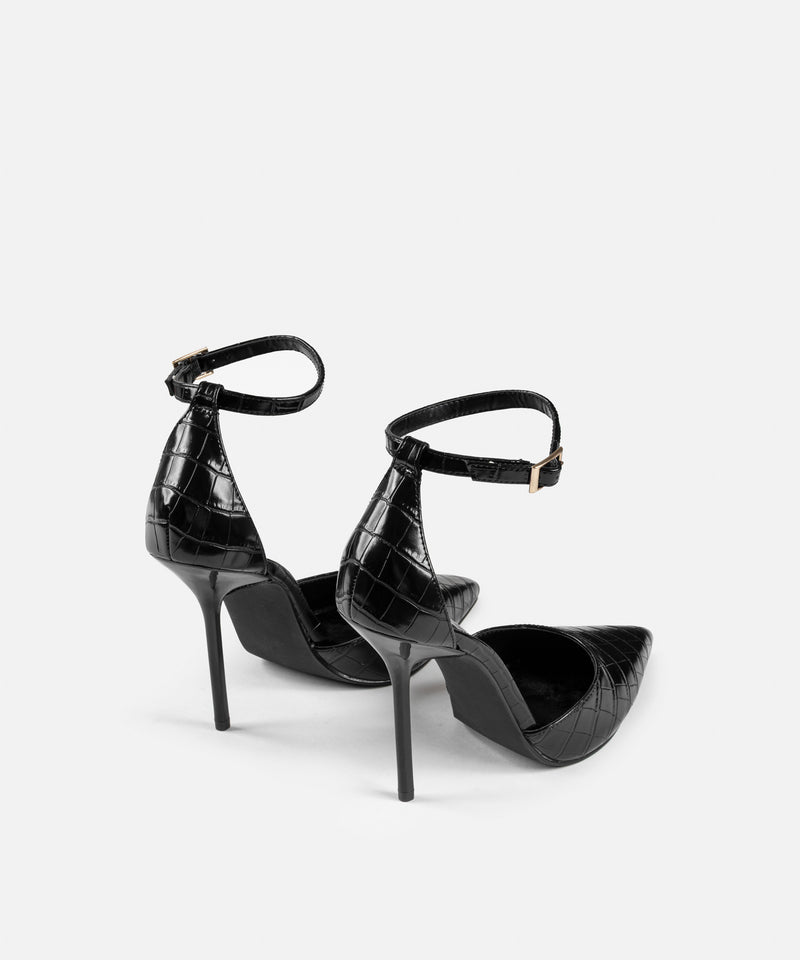 Ipekyol Croc-Effect Heels Black