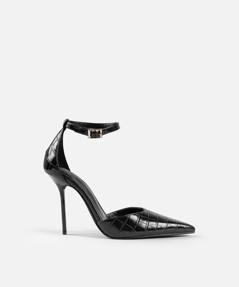 Ipekyol Croc-Effect Heels Black