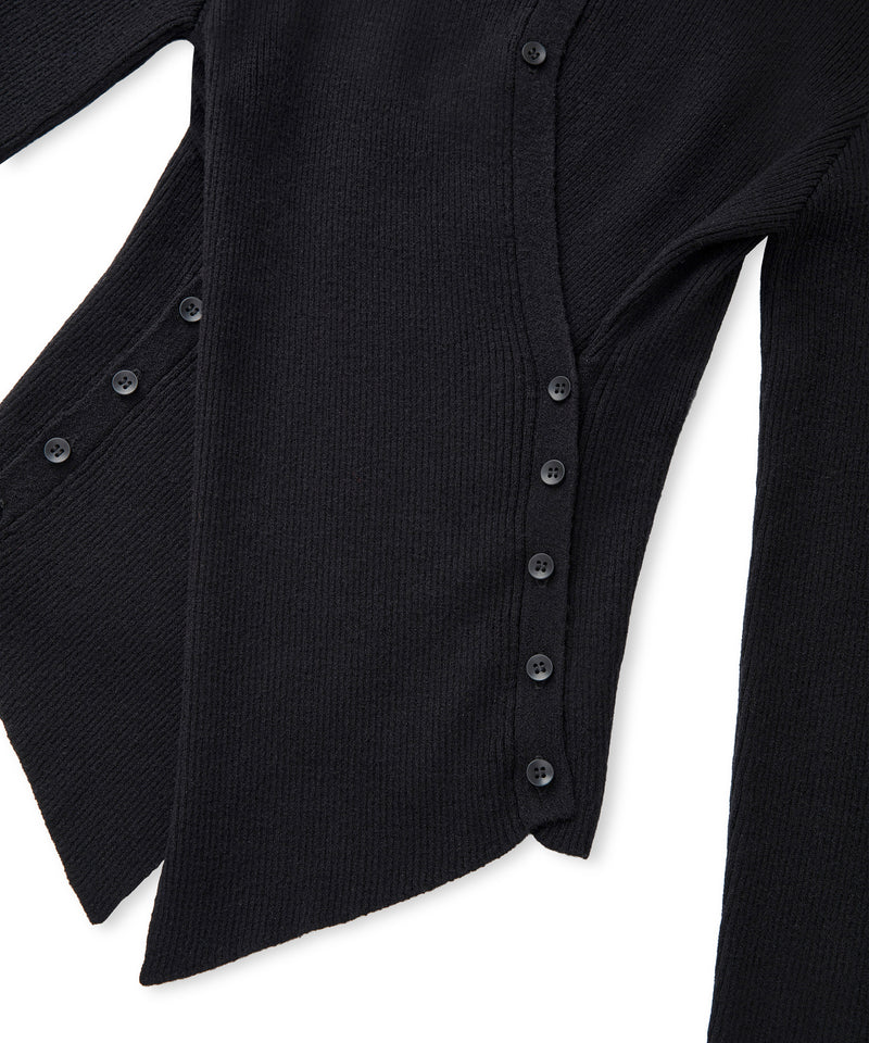 Ipekyol Asymmetric Button Knit Sweater Black