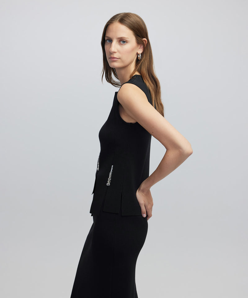 Ipekyol Knit Top With Embellishments Black