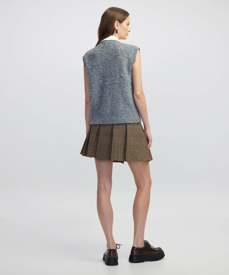 Ipekyol Embellished Vest With Contrast Collar Anthracite