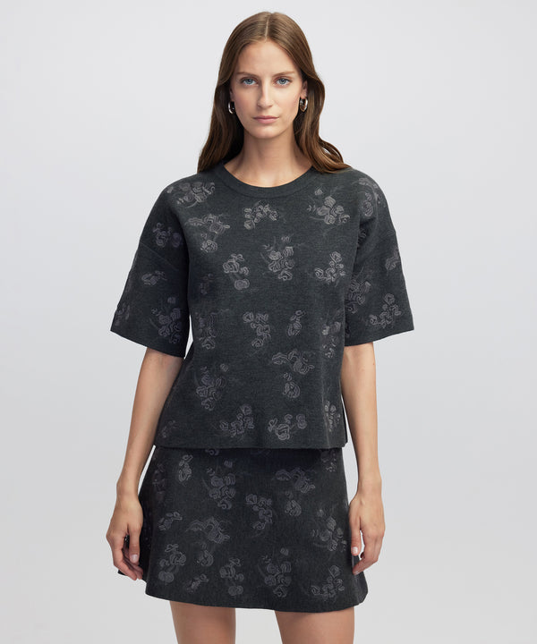 Ipekyol Embellished Knit T-Shirt Anthracite