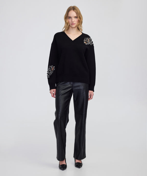 Ipekyol Embellished Knit Sweater Black