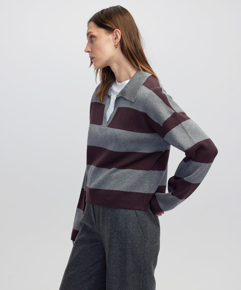 Ipekyol Color-Block Knit Sweater Grey